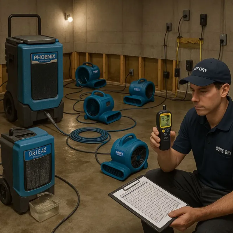 Structural Drying and Dehumidification process in Houston, PA